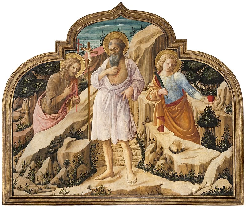 San Girolamo nel deserto con i Santi Giovanni Battista e Ansanus